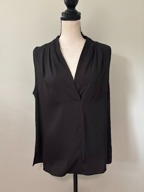 White House Black Market Tops - White House Black Market Black Wrap Blouse Large Like New